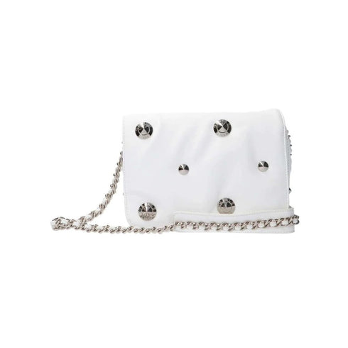 Pochette Donna in ecopelle con borchie Bianco Gaelle- Francavilla Moda